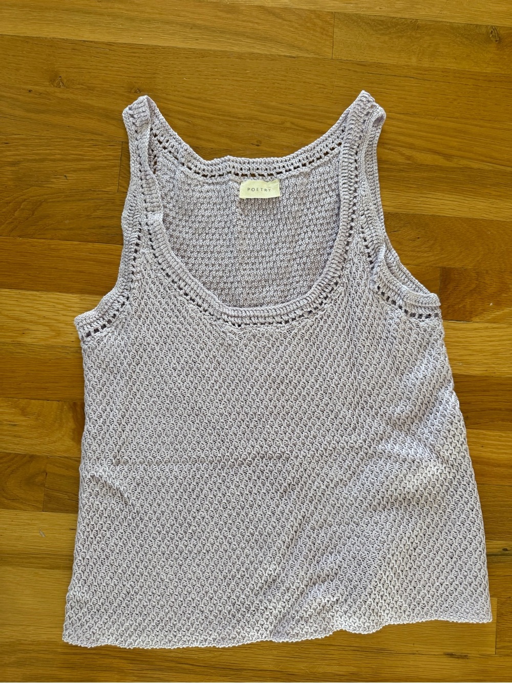 Poetry Lavender Knit Tank Top - Sleeveless Crochet Style